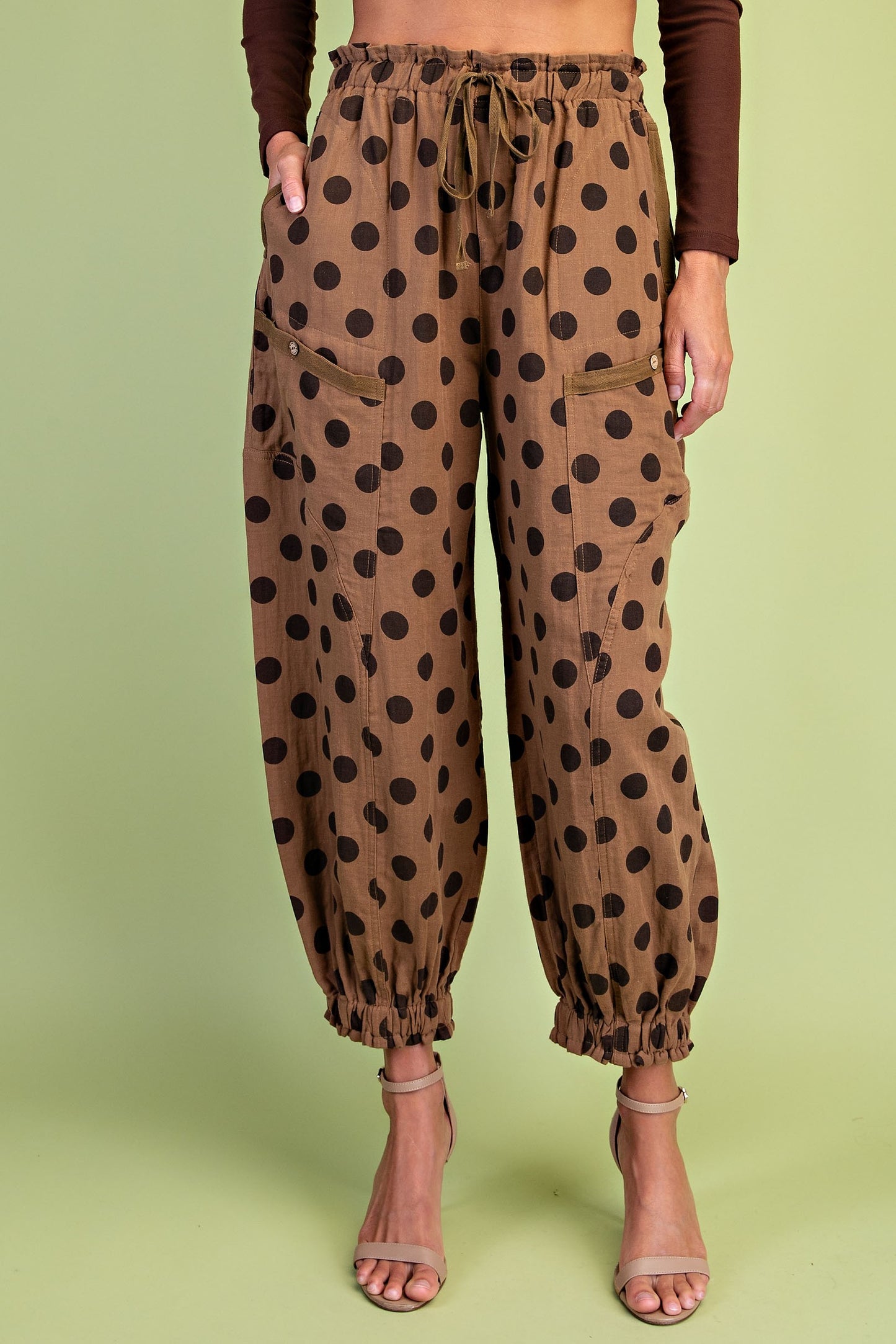 Gigio Polka-dot Gathered Ankle Parachute Pants
