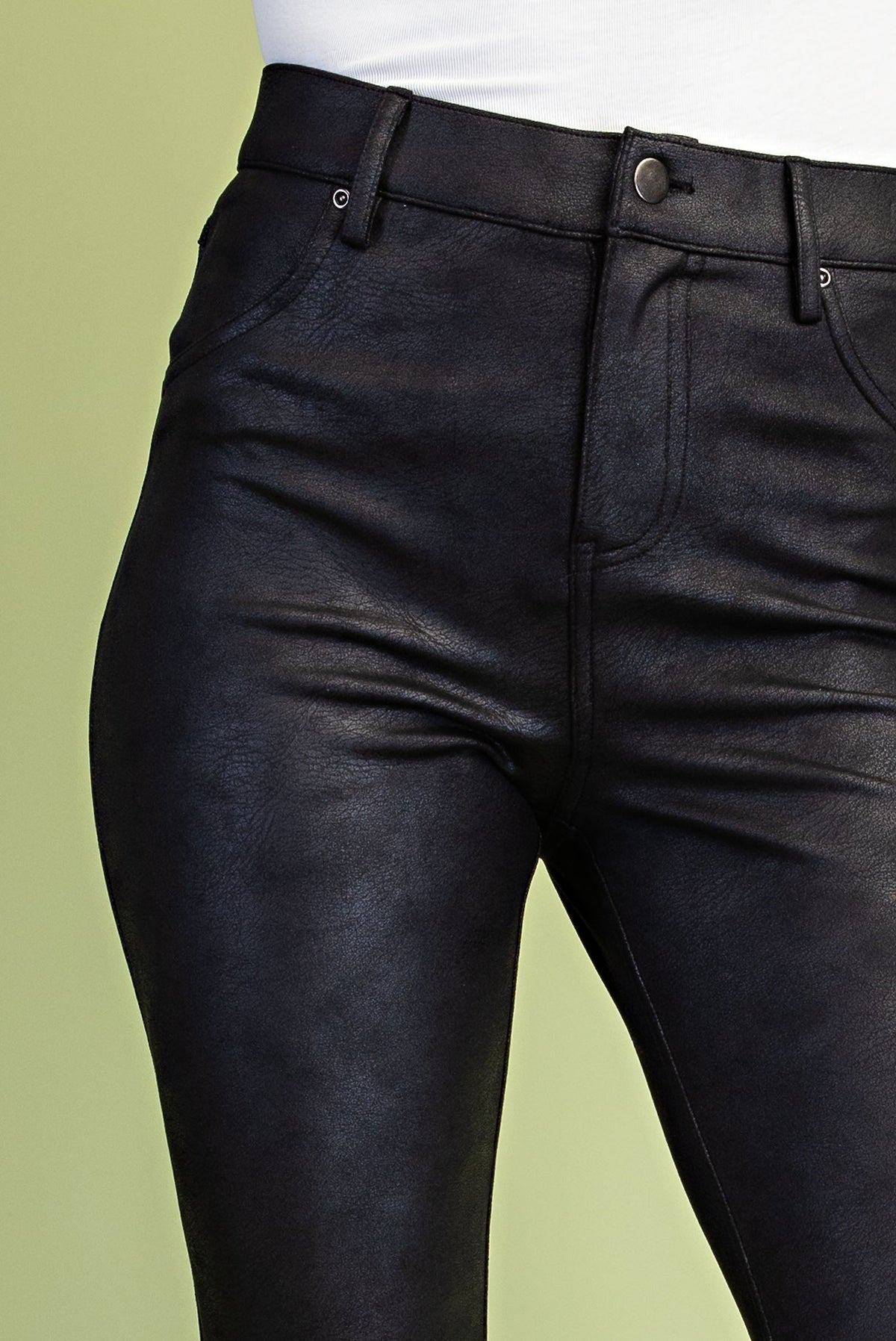 Faux Suede Bootcut Cropped Pants