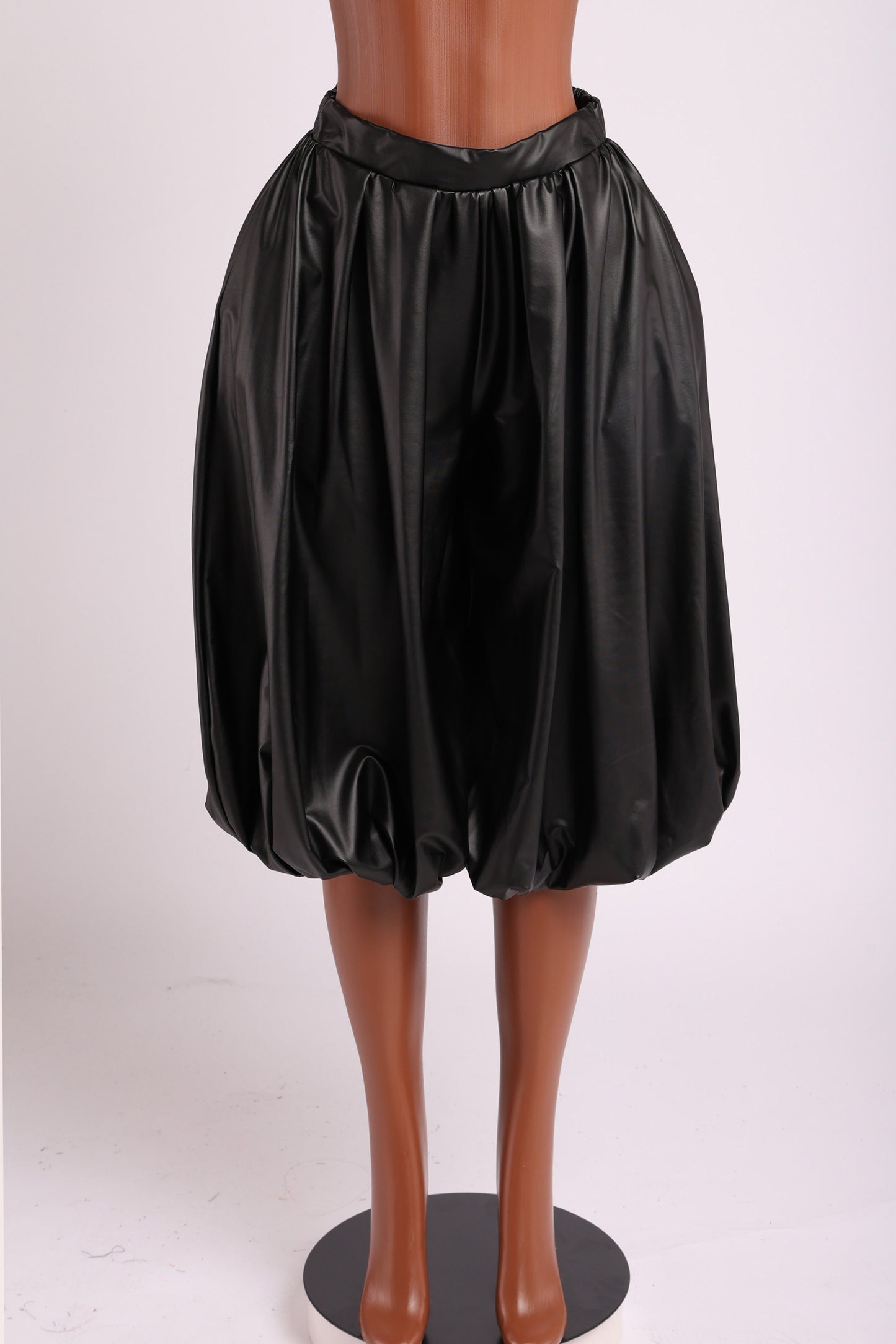 Pu Leather Bubble Capri Fashion Pants