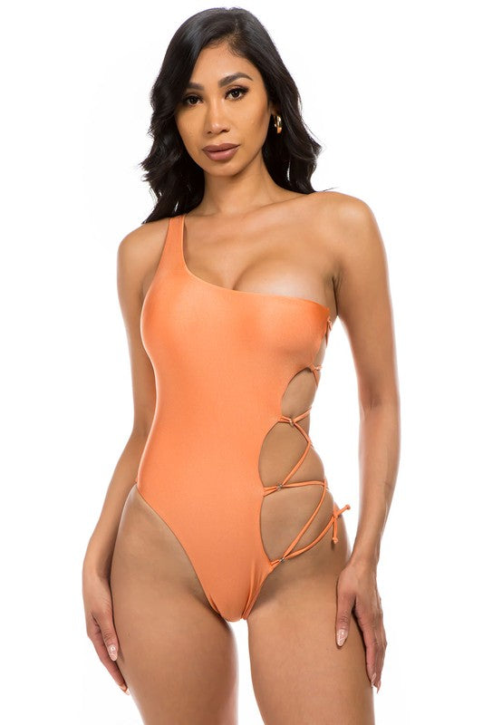 One Piece Sexy Side Cut Out Bathing Suit