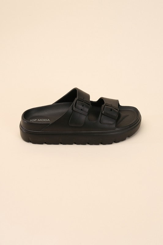 Buckle Strap Slip-on Slides