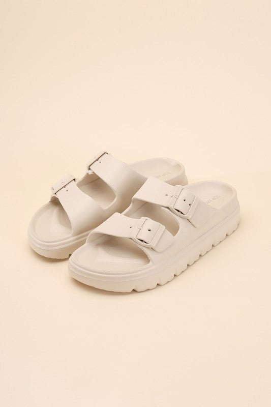 Buckle Strap Slip-on Slides