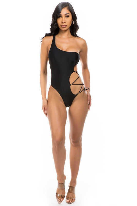 One Piece Sexy Side Cut Out Bathing Suit