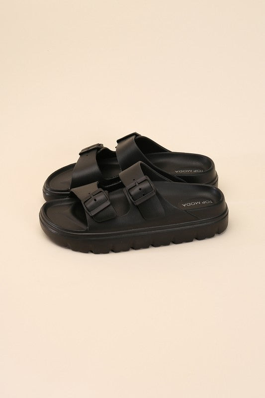 Buckle Strap Slip-on Slides