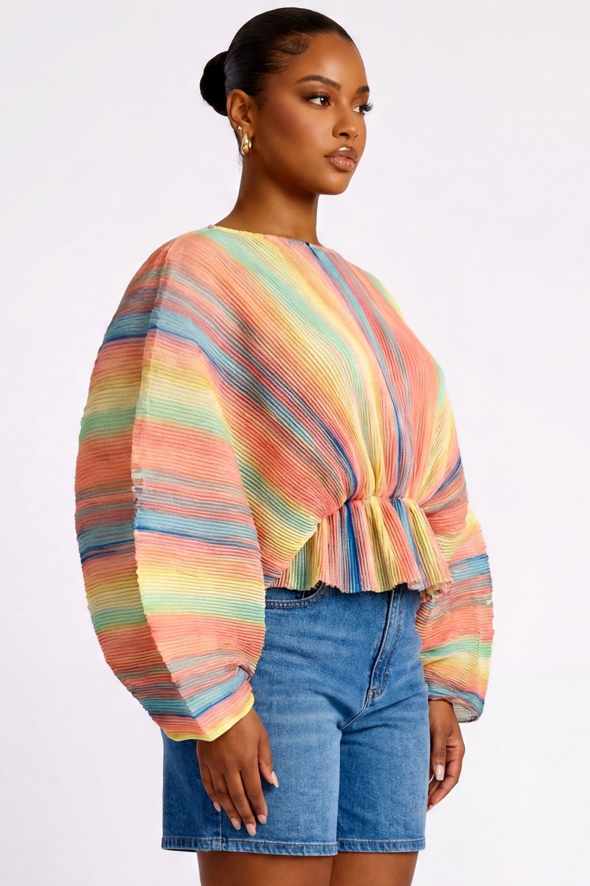 Plus Size Pleated Orbit Top