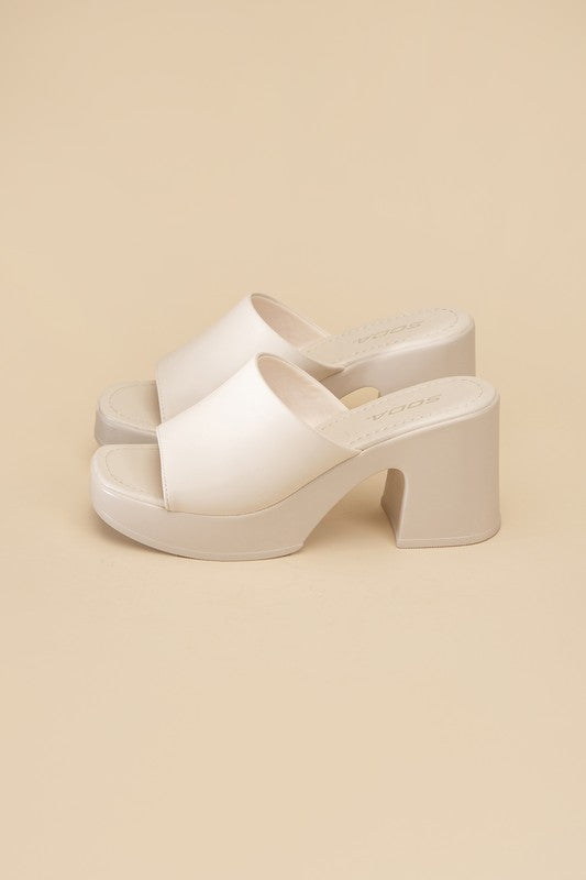 Typo Block Slide Mules Platform Heels