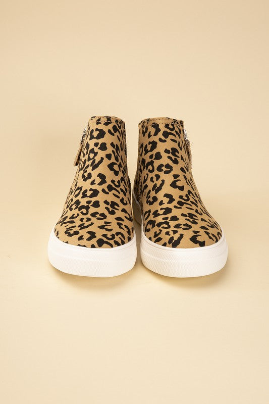 High Top Leopard Print Sneakers