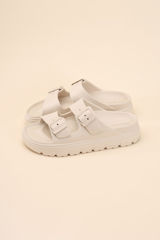 Buckle Strap Slip-on Slides