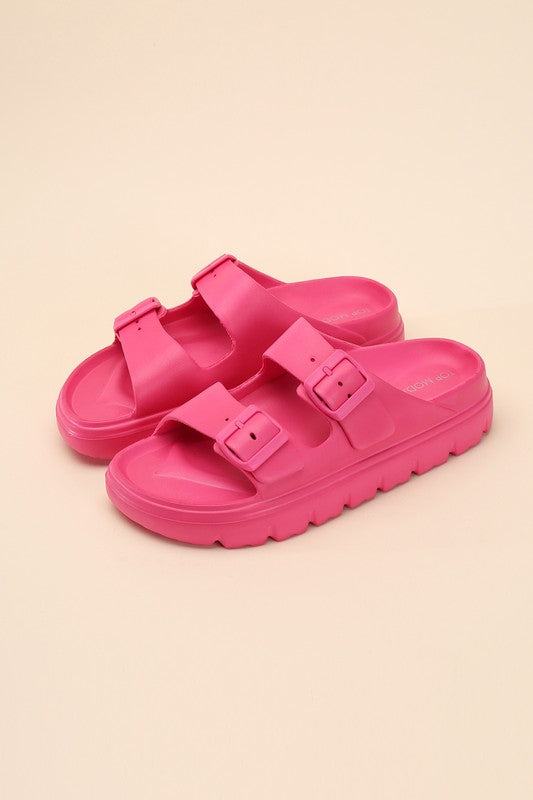 Buckle Strap Slip-on Slides