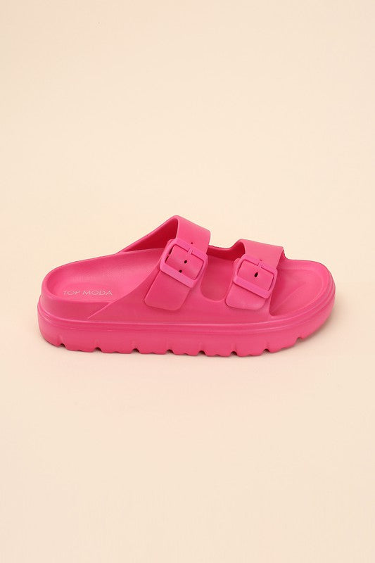 Buckle Strap Slip-on Slides