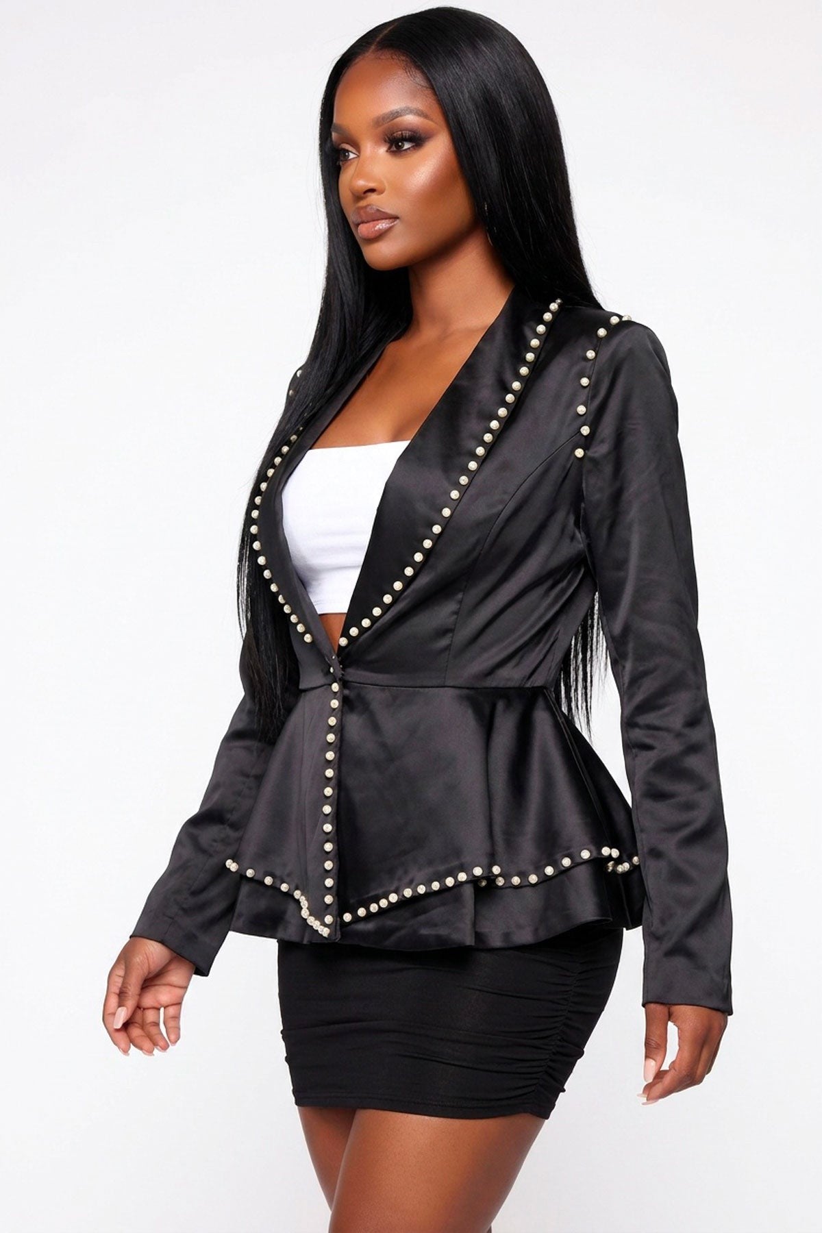 Pearl Hour Satin Blazer