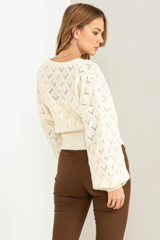 Women's Days Together Pointelle Sweater Cardigan