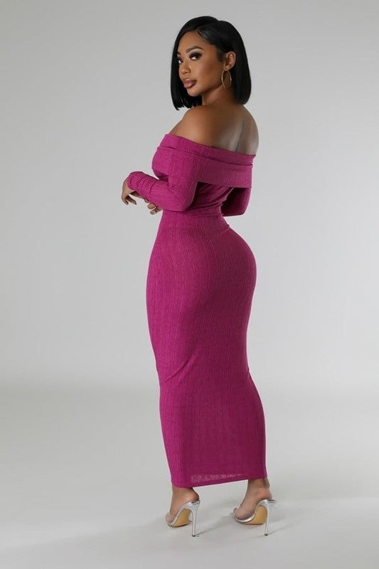 Strapless Off-Shoulder Long Sleeve Stretch Dress