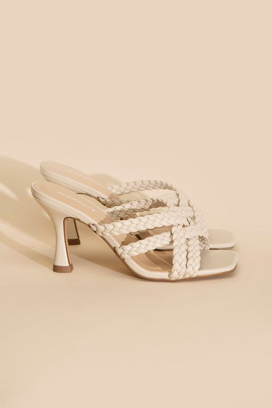 Kellan's Double Cross Braided Heels