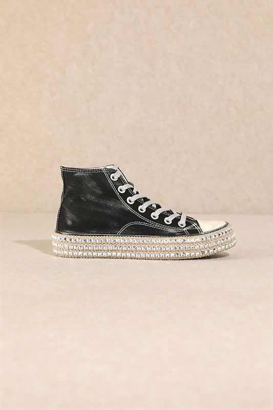 Women’s High Top Studded Sneakers