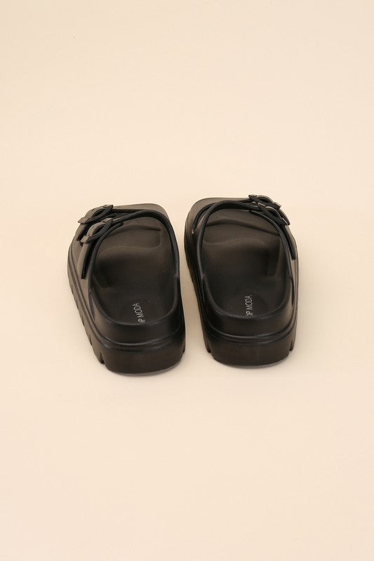 Buckle Strap Slip-on Slides