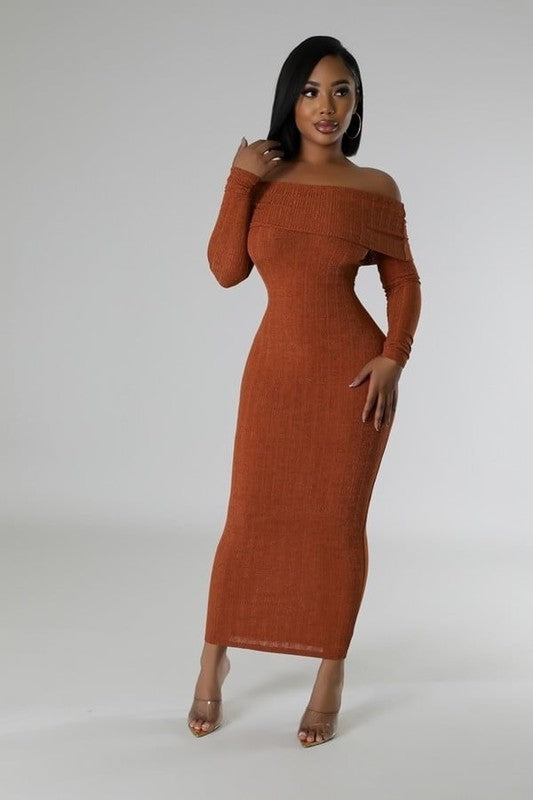 Strapless Off-Shoulder Long Sleeve Stretch Dress