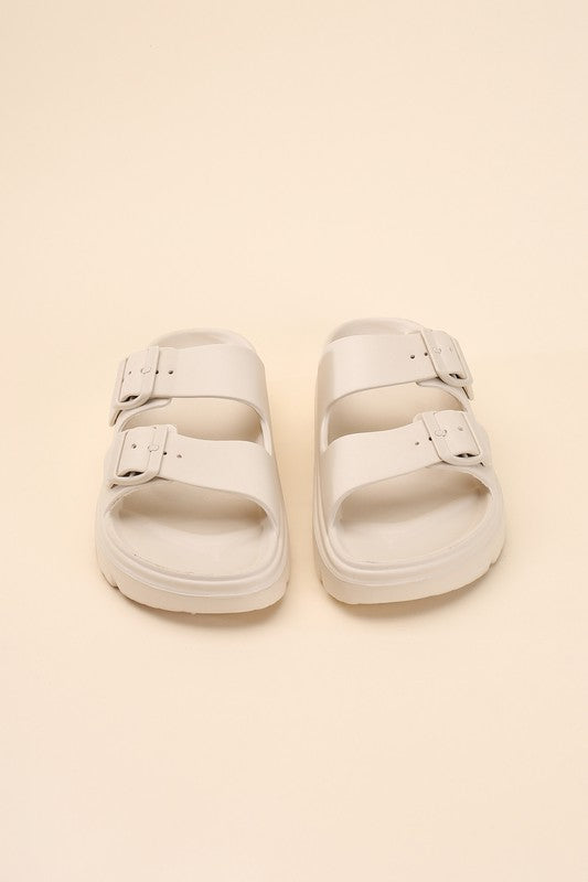 Buckle Strap Slip-on Slides