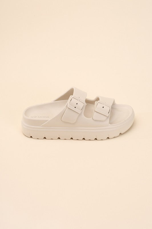 Buckle Strap Slip-on Slides