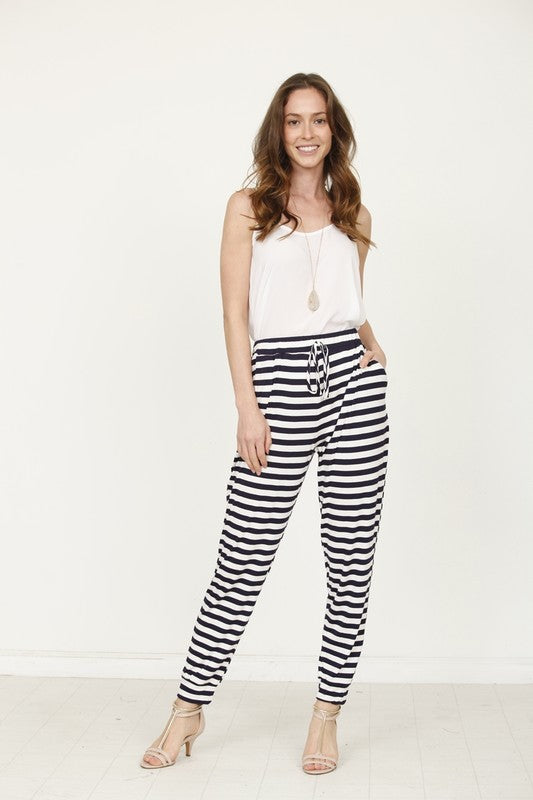 Plus Stripe Drawstring Jogger