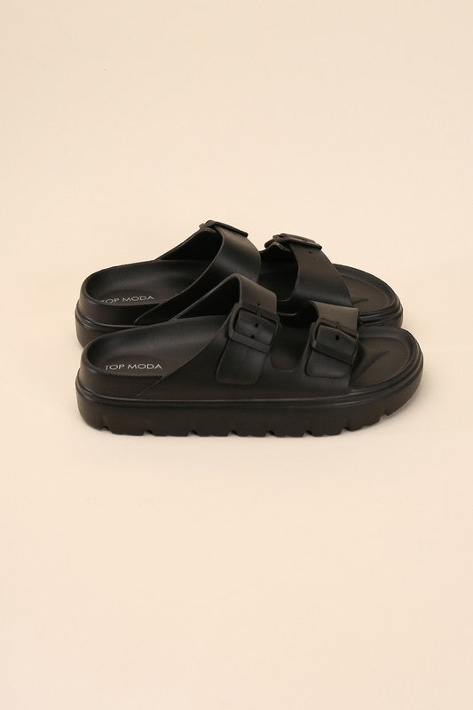 Buckle Strap Slip-on Slides