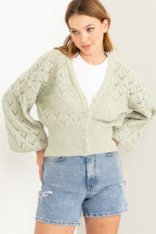 Women's Days Together Pointelle Sweater Cardigan