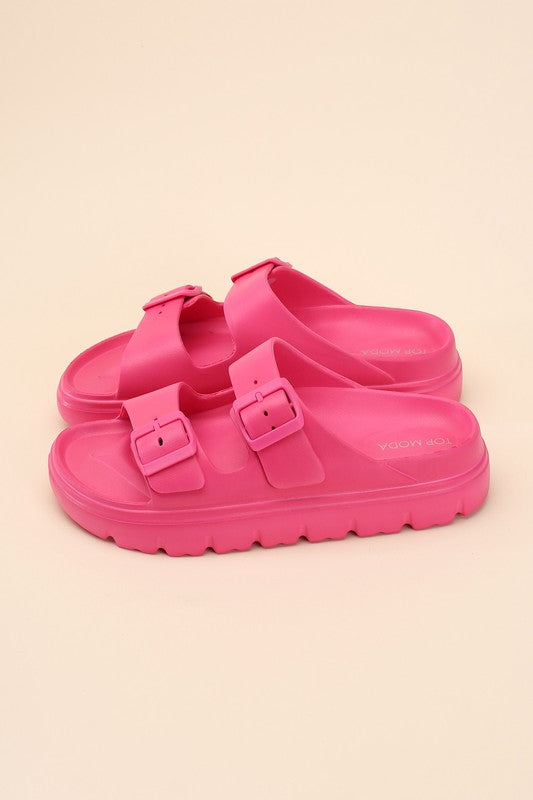 Buckle Strap Slip-on Slides