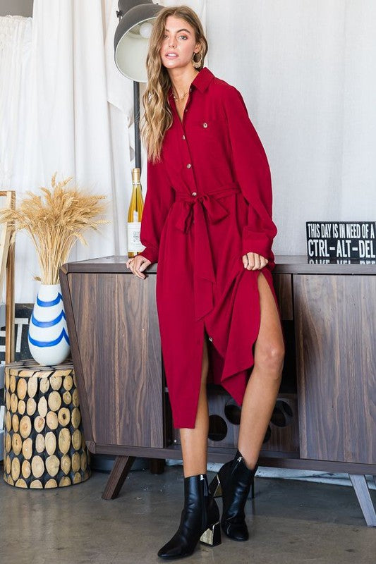 Maxi Button Down Shirt Dress