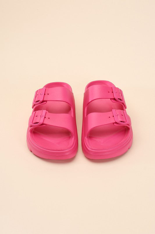 Buckle Strap Slip-on Slides