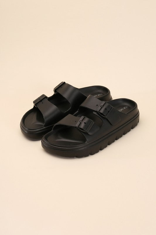 Buckle Strap Slip-on Slides