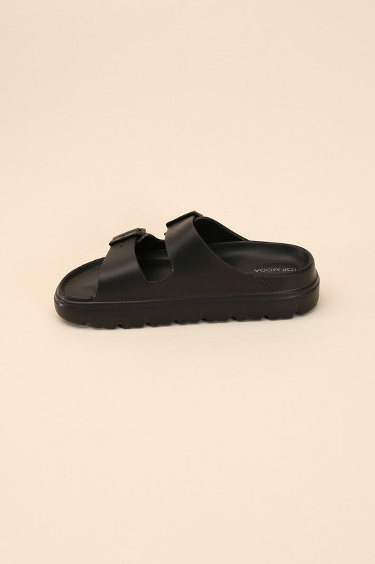 Buckle Strap Slip-on Slides