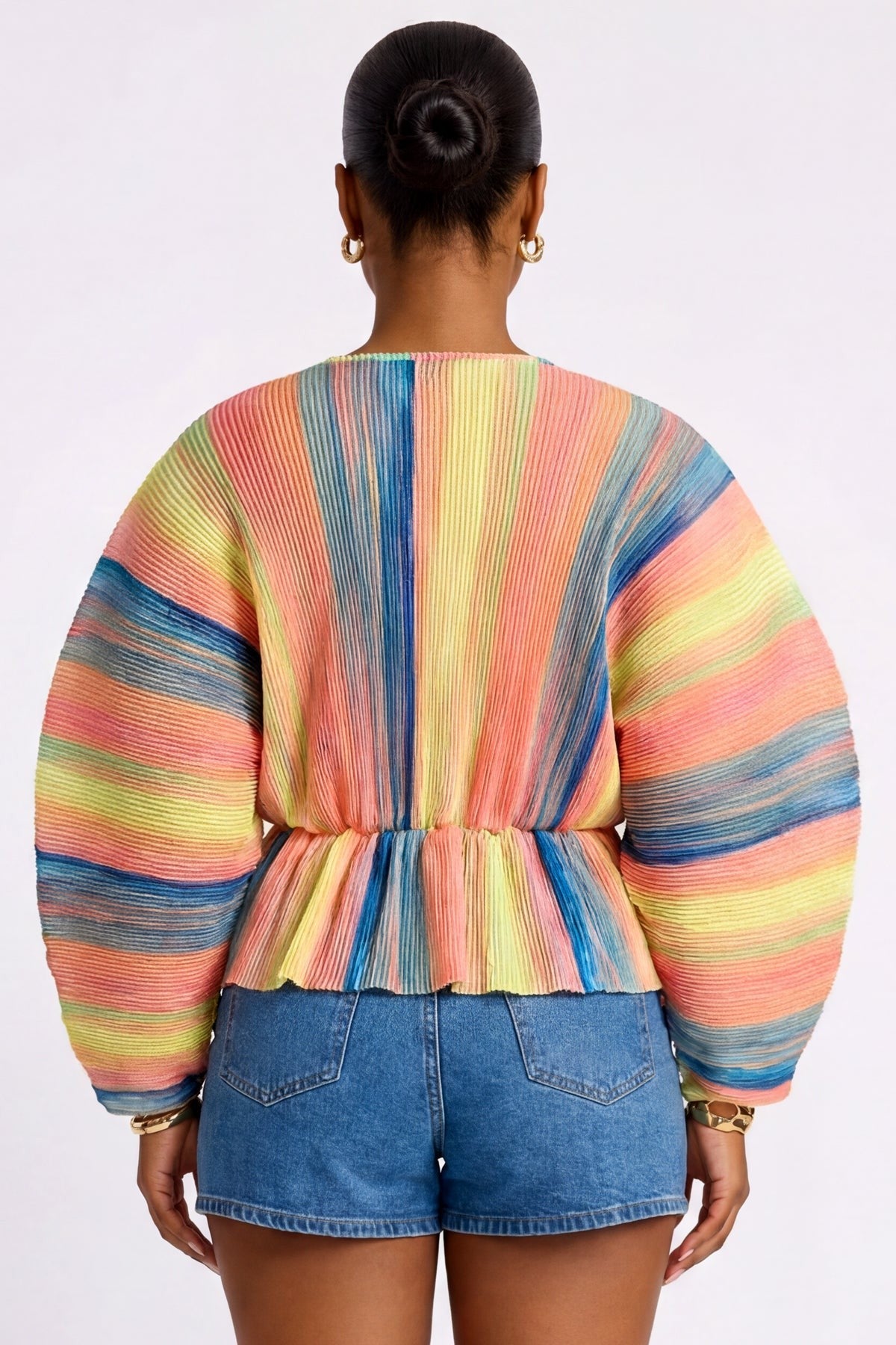 Plus Size Pleated Orbit Top