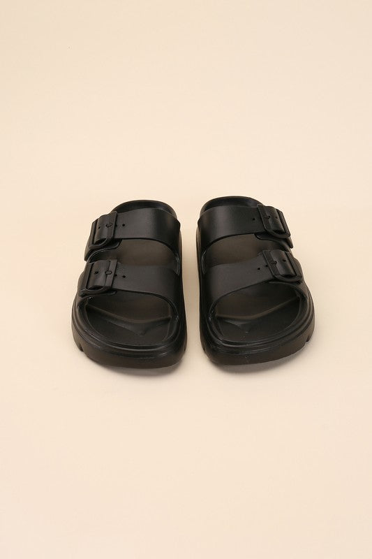 Buckle Strap Slip-on Slides