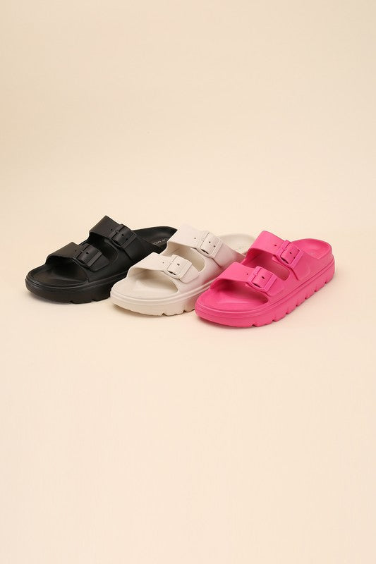 Buckle Strap Slip-on Slides