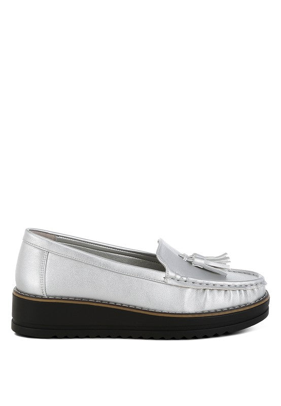 Larana Metallic Tassel Detail Loafers