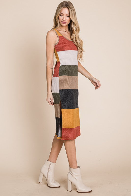 COLOR BLOCK CASUSAL DRESS