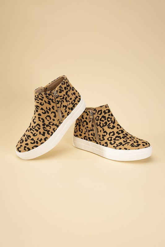 High Top Leopard Print Sneakers
