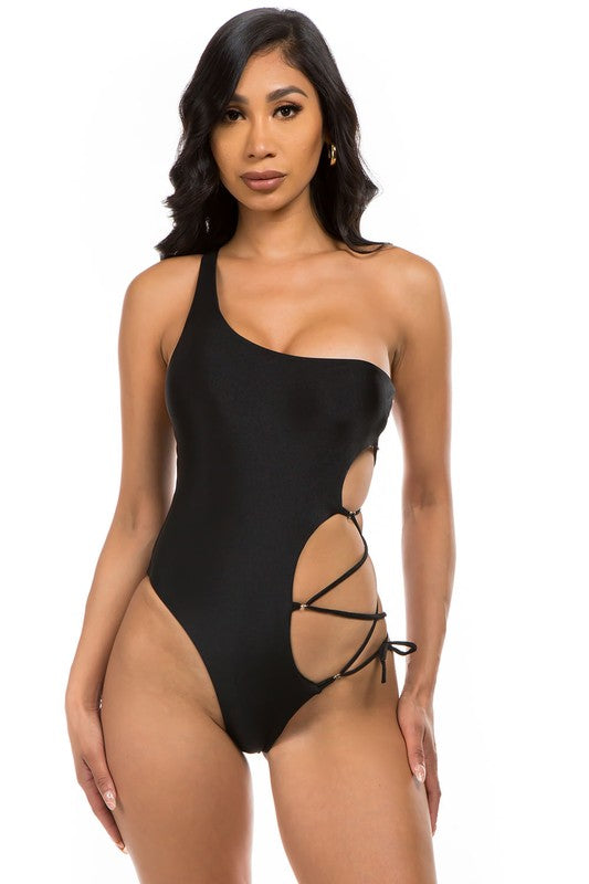 One Piece Sexy Side Cut Out Bathing Suit