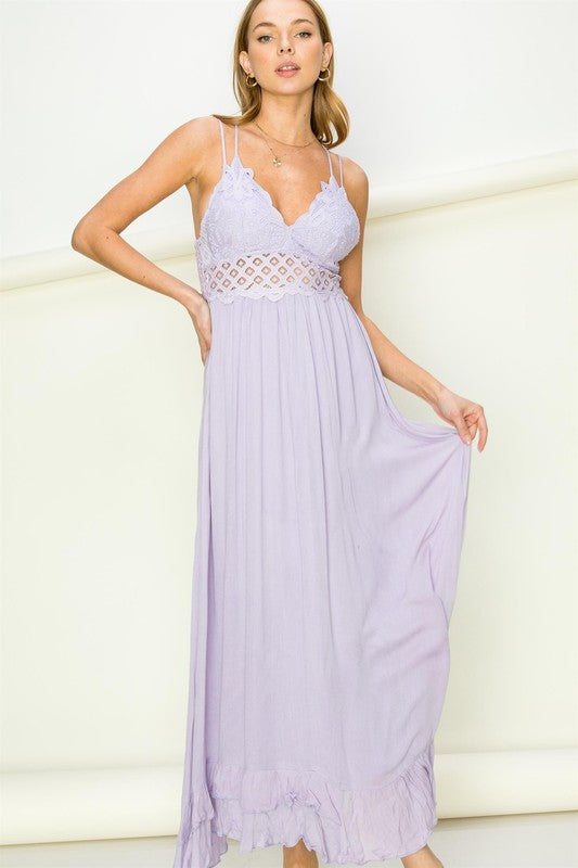 Women's In Love Bustier Lace Sleeveless Maxi Dress