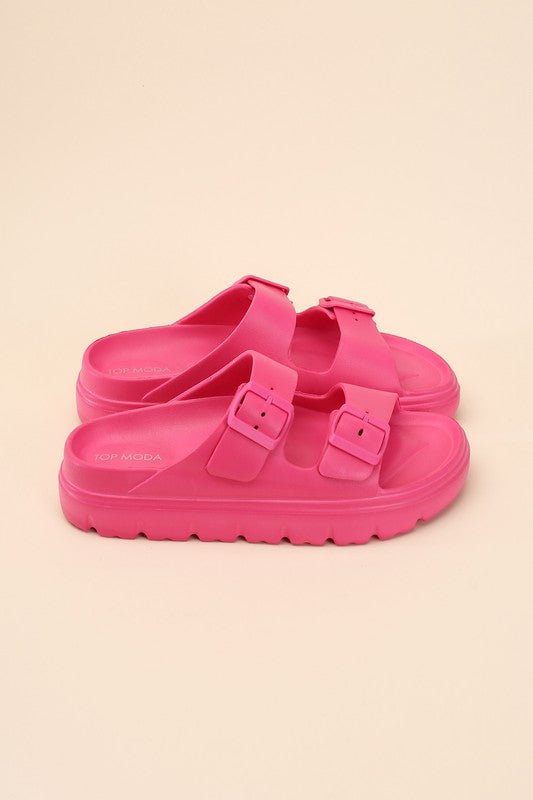 Buckle Strap Slip-on Slides