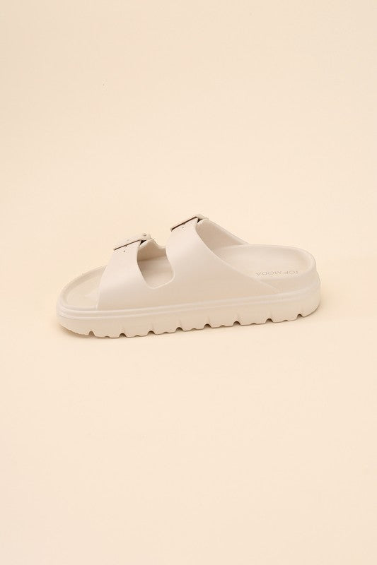 Buckle Strap Slip-on Slides