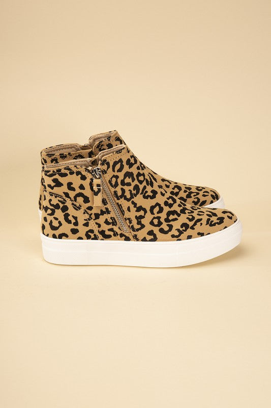 High Top Leopard Print Sneakers