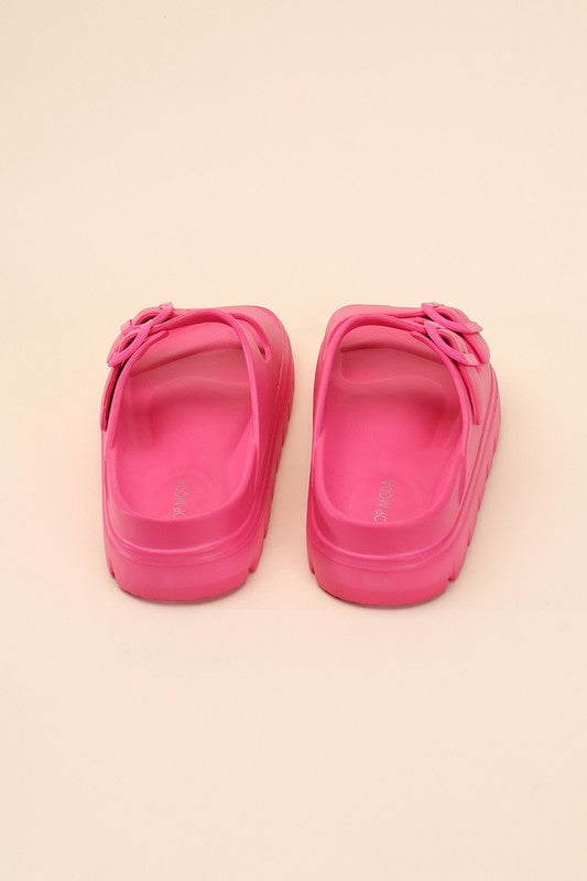 Buckle Strap Slip-on Slides