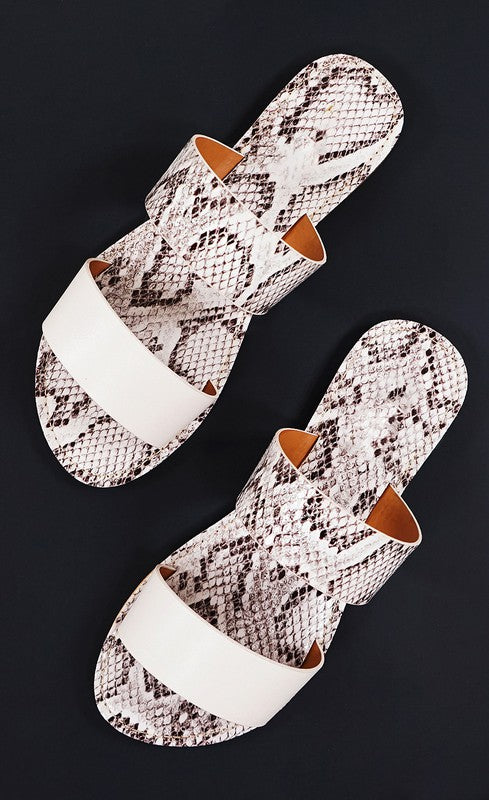 Women's Animal Print Double Band Strappy Sandals