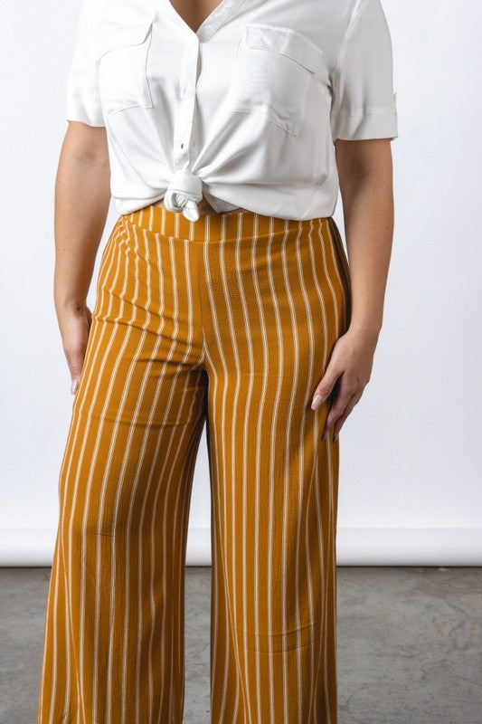 Women's Plus Size Stripe Full Length Pants