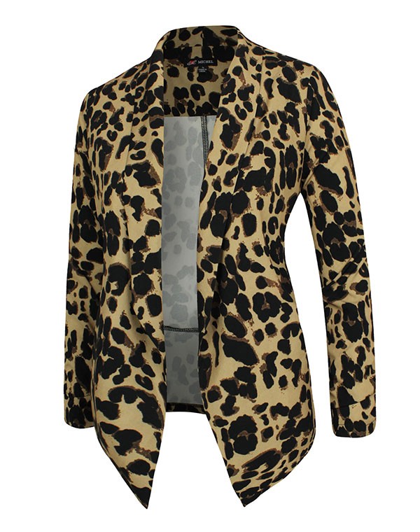 Women's Leopard Print Lightweight Blazer