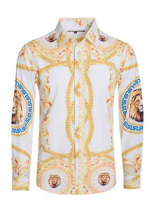Men's Print Royal Long-Sleeve Shirt