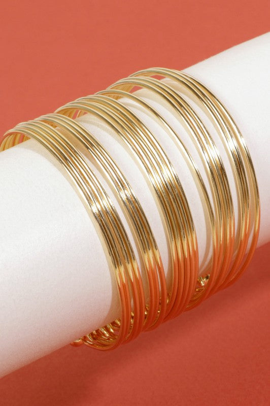 Wire Metal Layered Open Bracelet