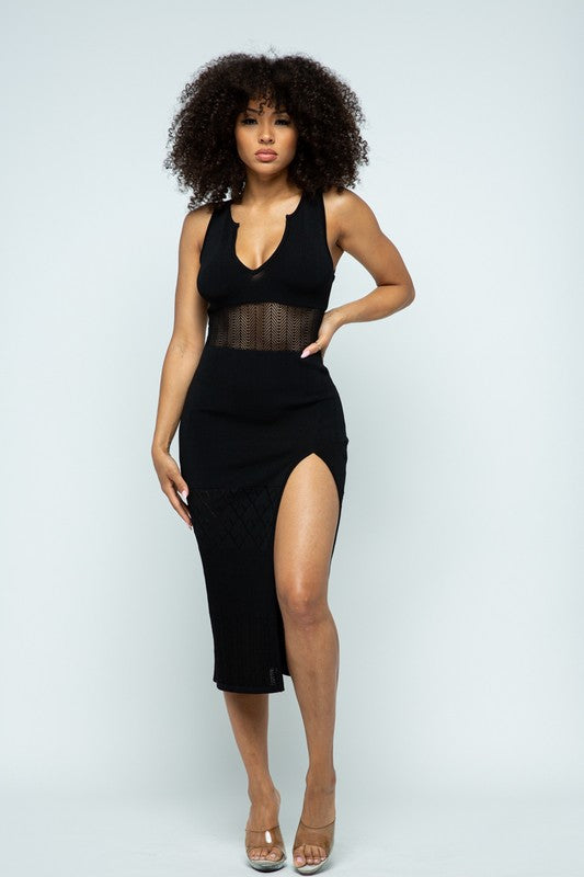 Women's Black Sleeveless Maxi Dress