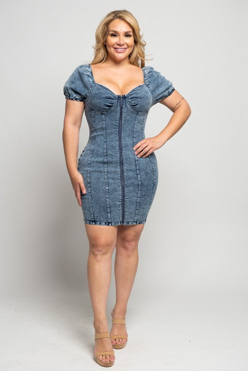 Judi Love V By Very Women's Belted Denim Midi Dress – Mid Blue UK 14 RRP  £50 | eBay
